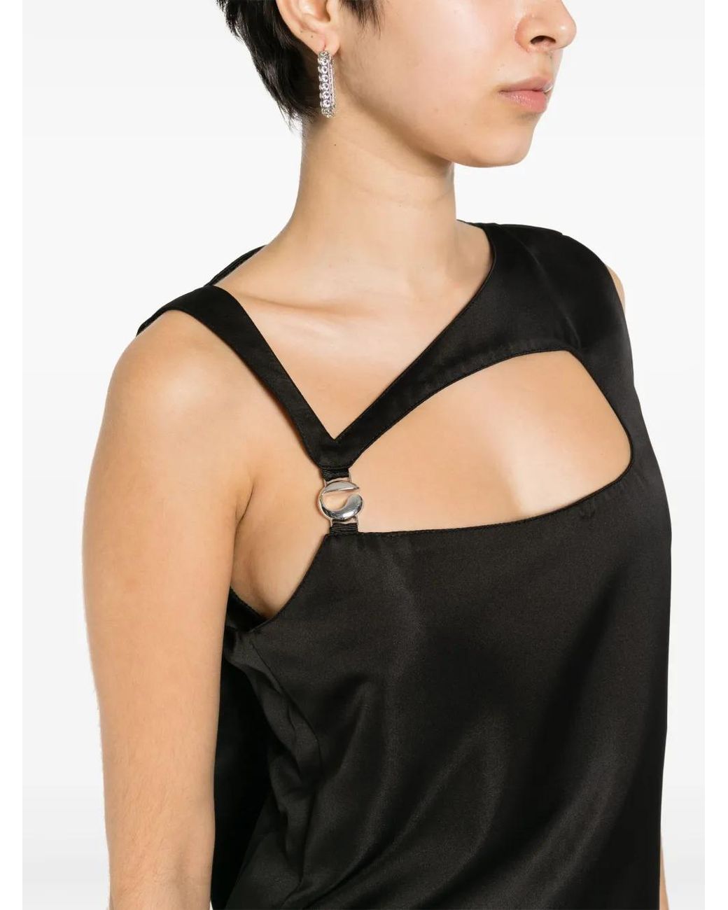 Coperni Black Cut-Out Cape-Effect Minidress