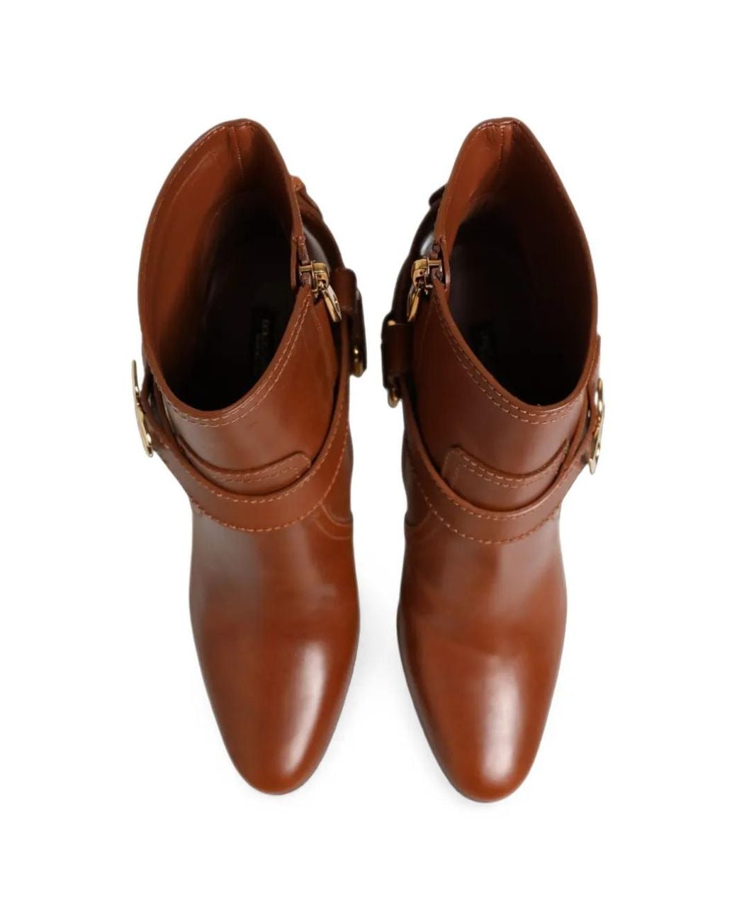 Dolce & Gabbana Brown Dg Logo Buckle Ankle Boots