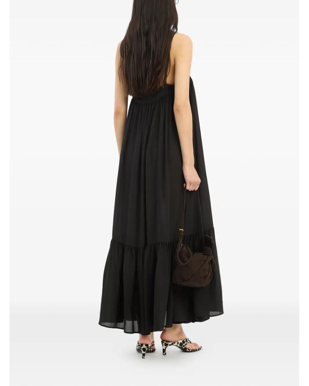 ROTATE BIRGER CHRISTENSEN Black Midi A-Line Dress