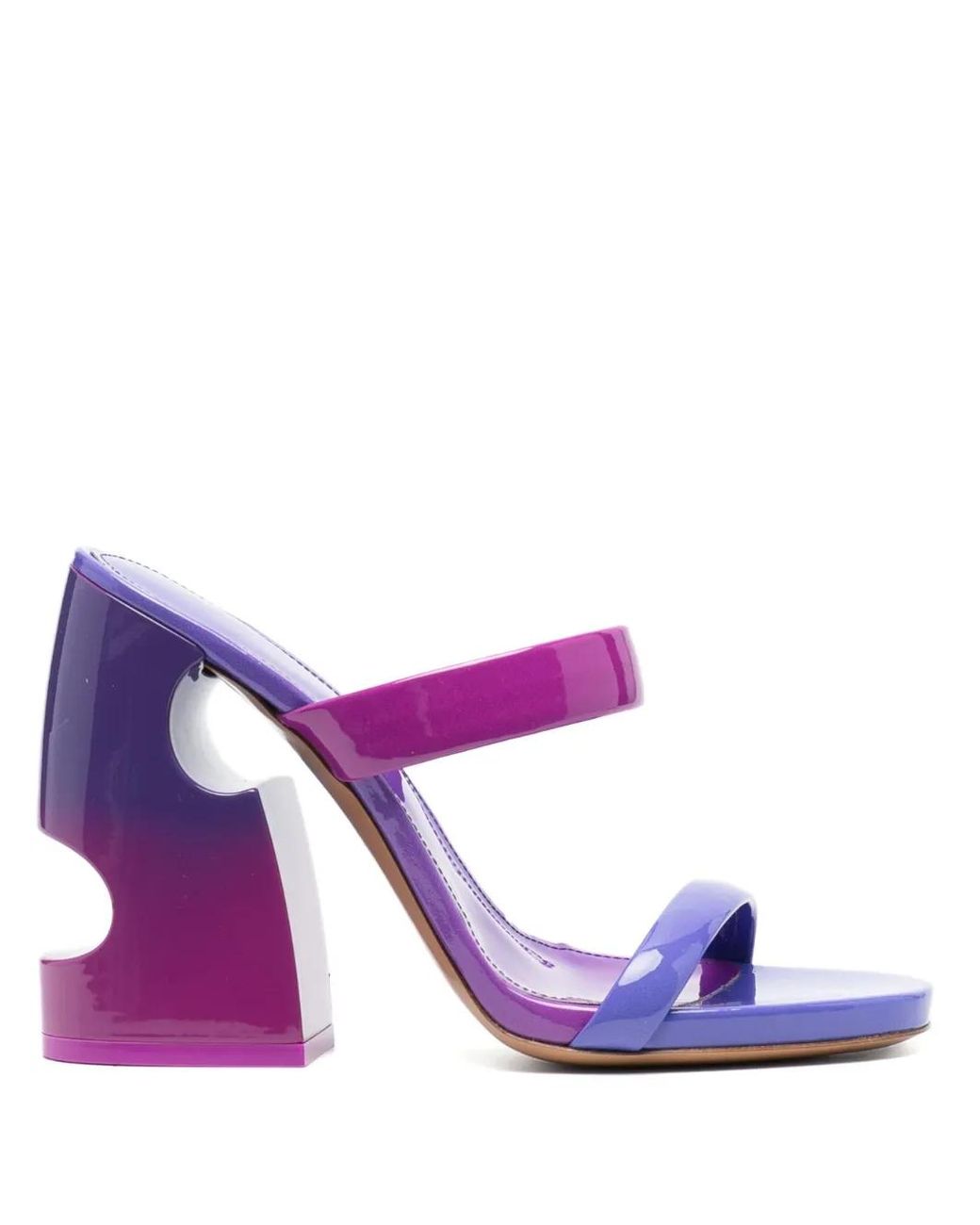 Off-White c/o Virgil Abloh Purple Shade Bulky Patent Lea Mule
