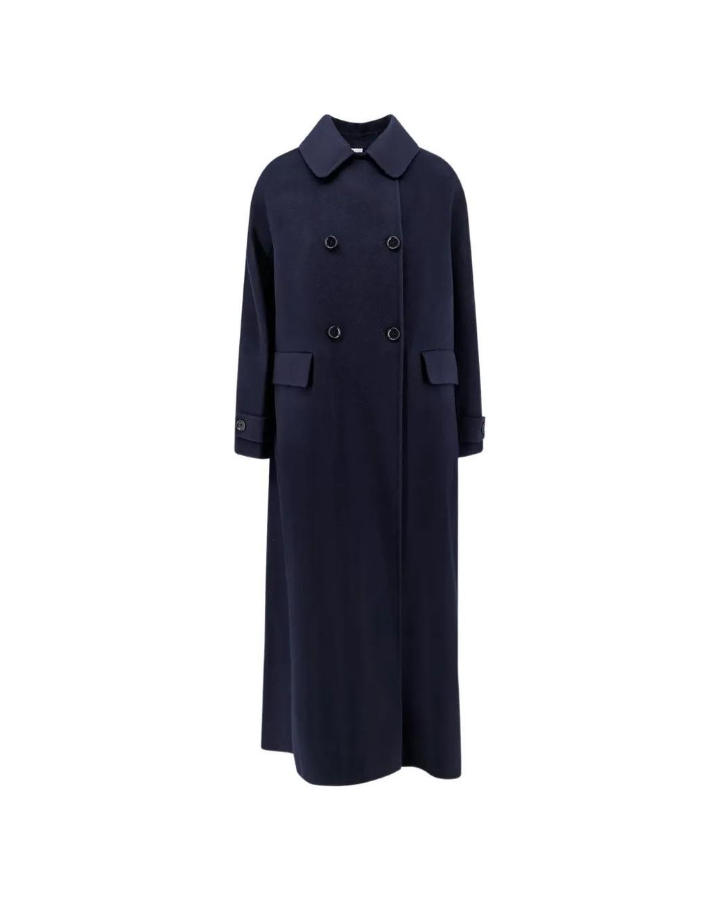 Aspesi Blue Double-Breasted Coat