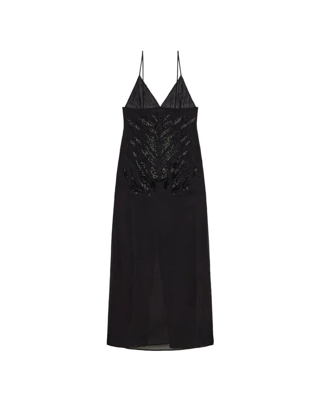 Blumarine Black Georgette Lace Embroidered Dress