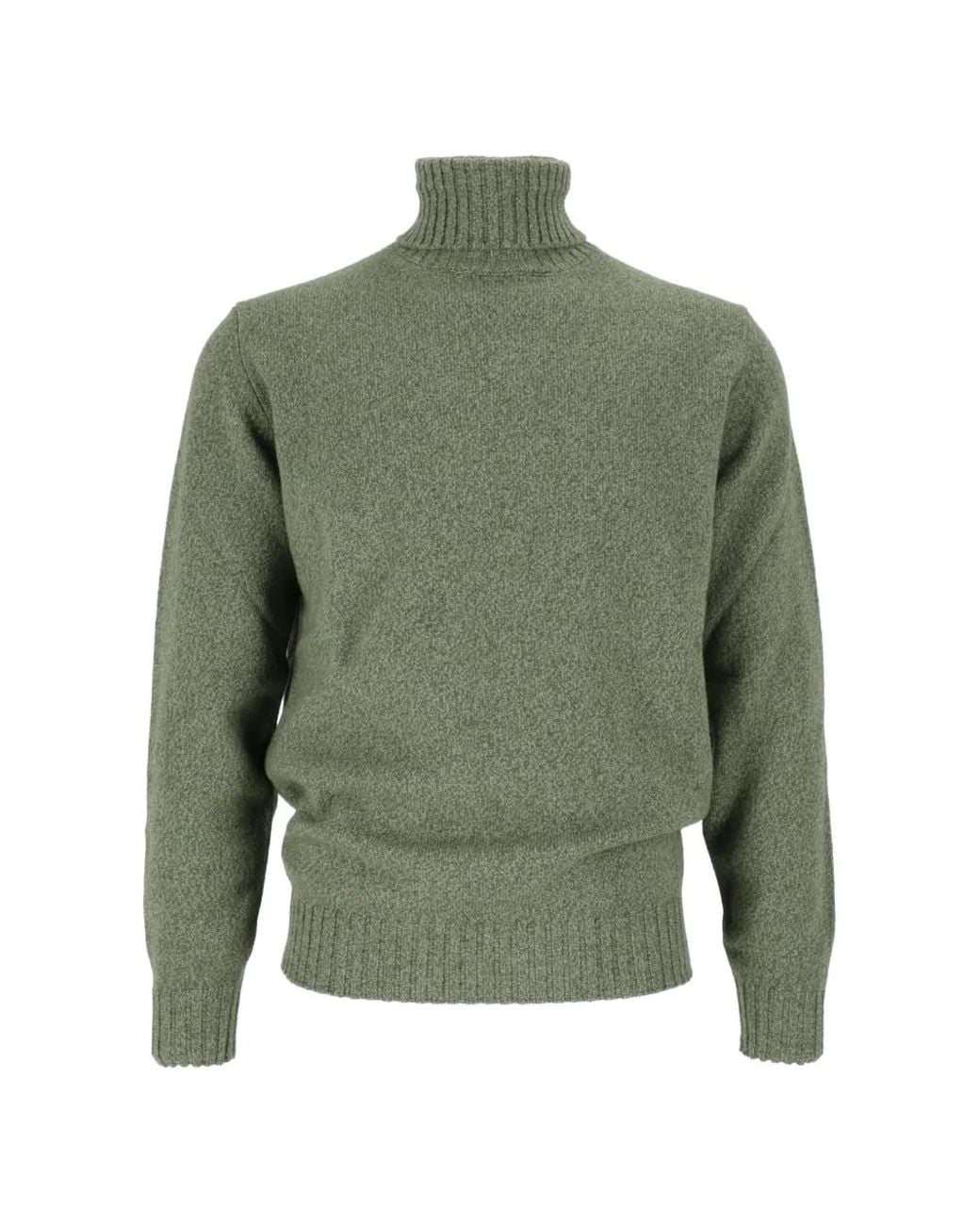 FILIPPO DE LAURENTIIS Green Mélange-Effect Roll-Neck Sweater for men