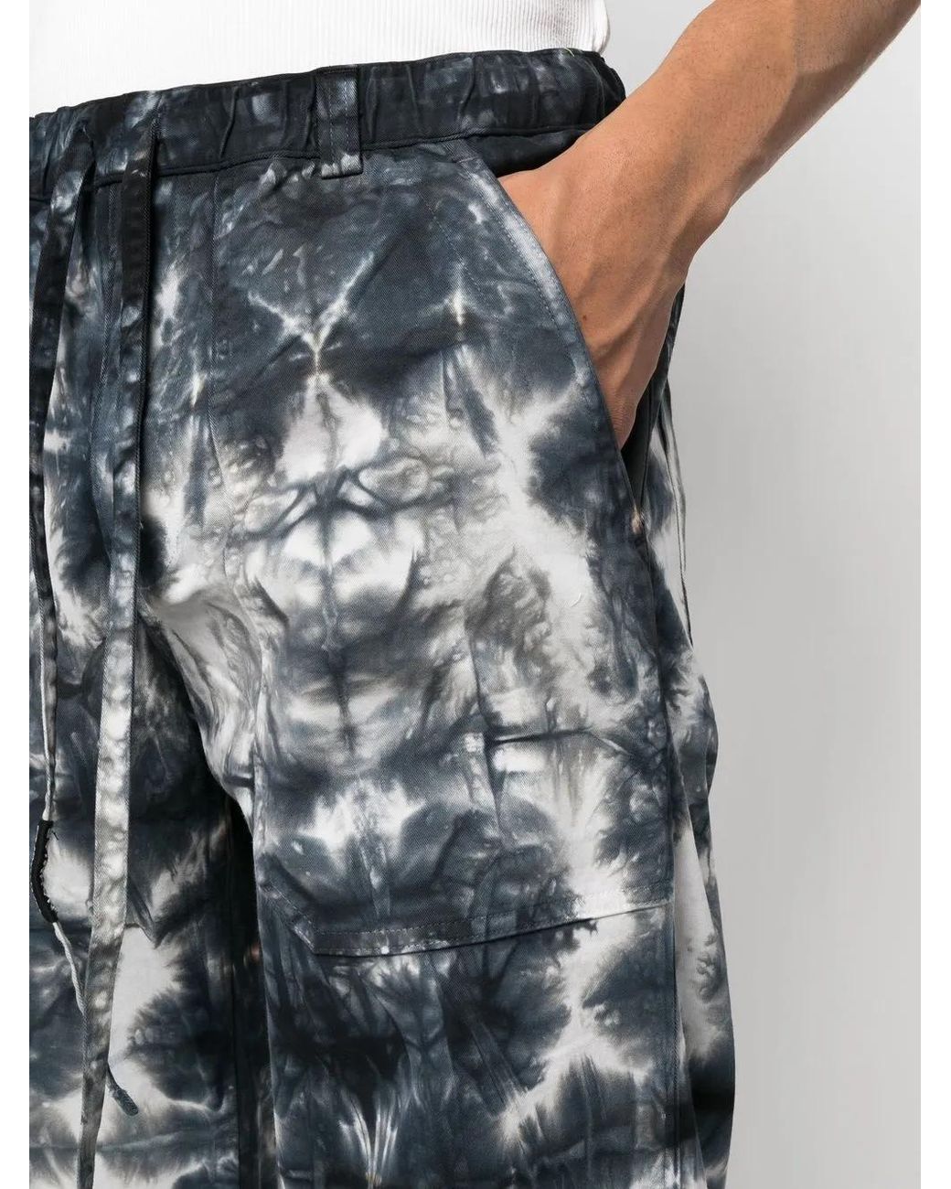NAHMIAS Blue Tie-Dye Wide-Leg Trousers for men