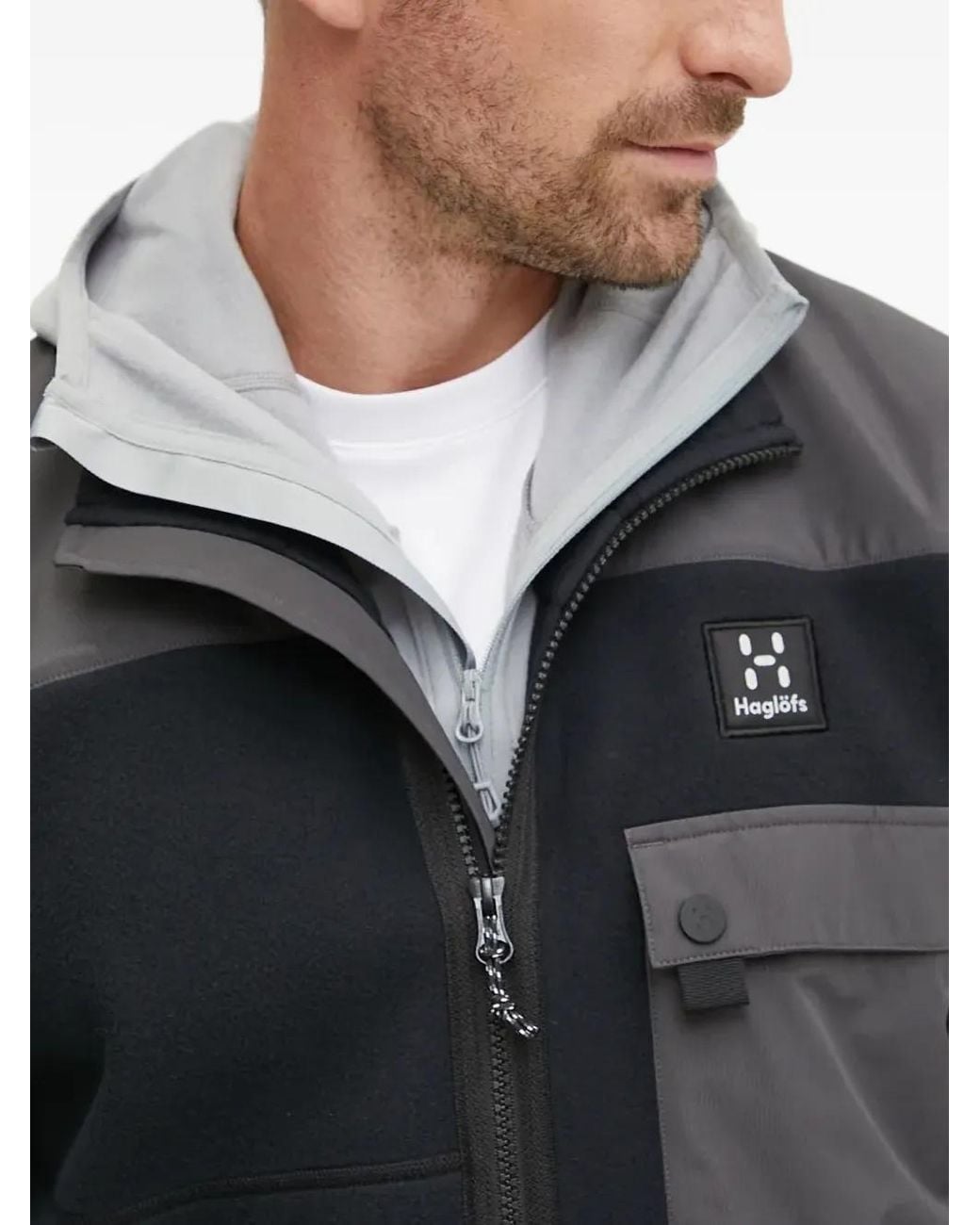Haglöfs Black Hooded Pocket Sweater for men