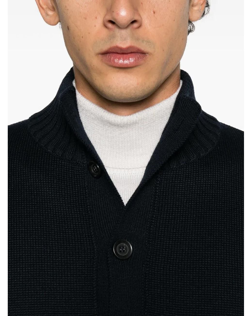 Daniele Fiesoli Black Button-Up Flap-Pocket Cardigan for men