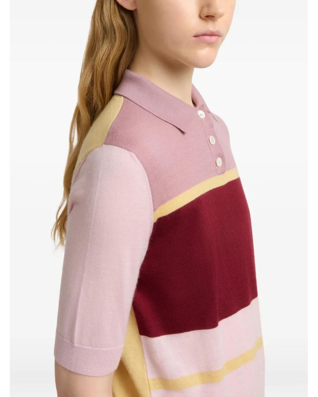 Marni Red Colour-Block Striped Shirt