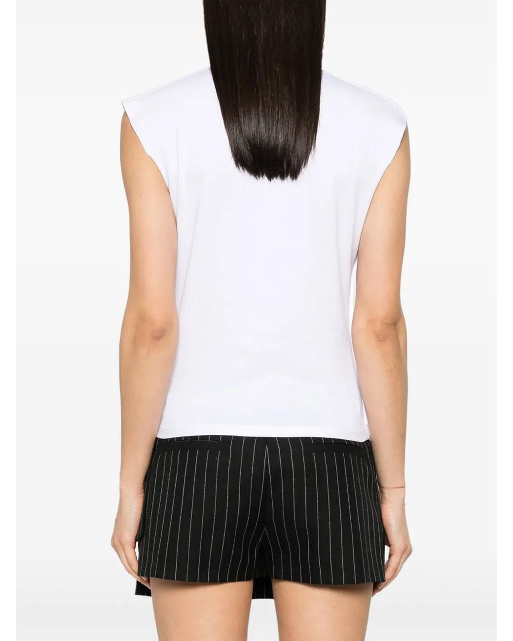 Rabanne White Chain-Detail Cotton T-Shirt