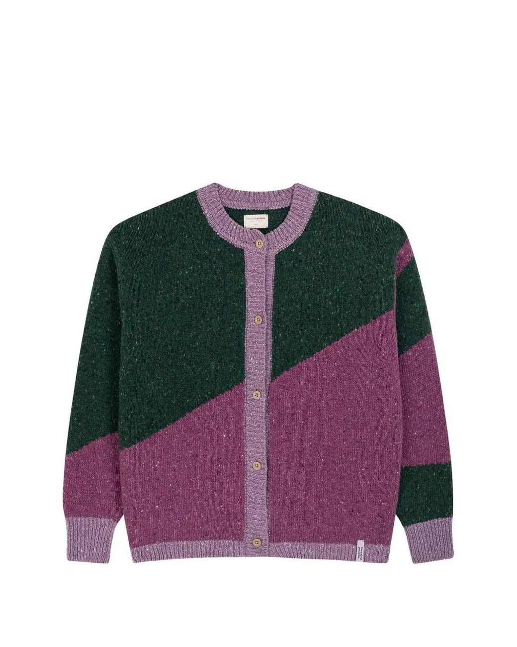 Favorite People Green Color-Block Knitted Cardigan
