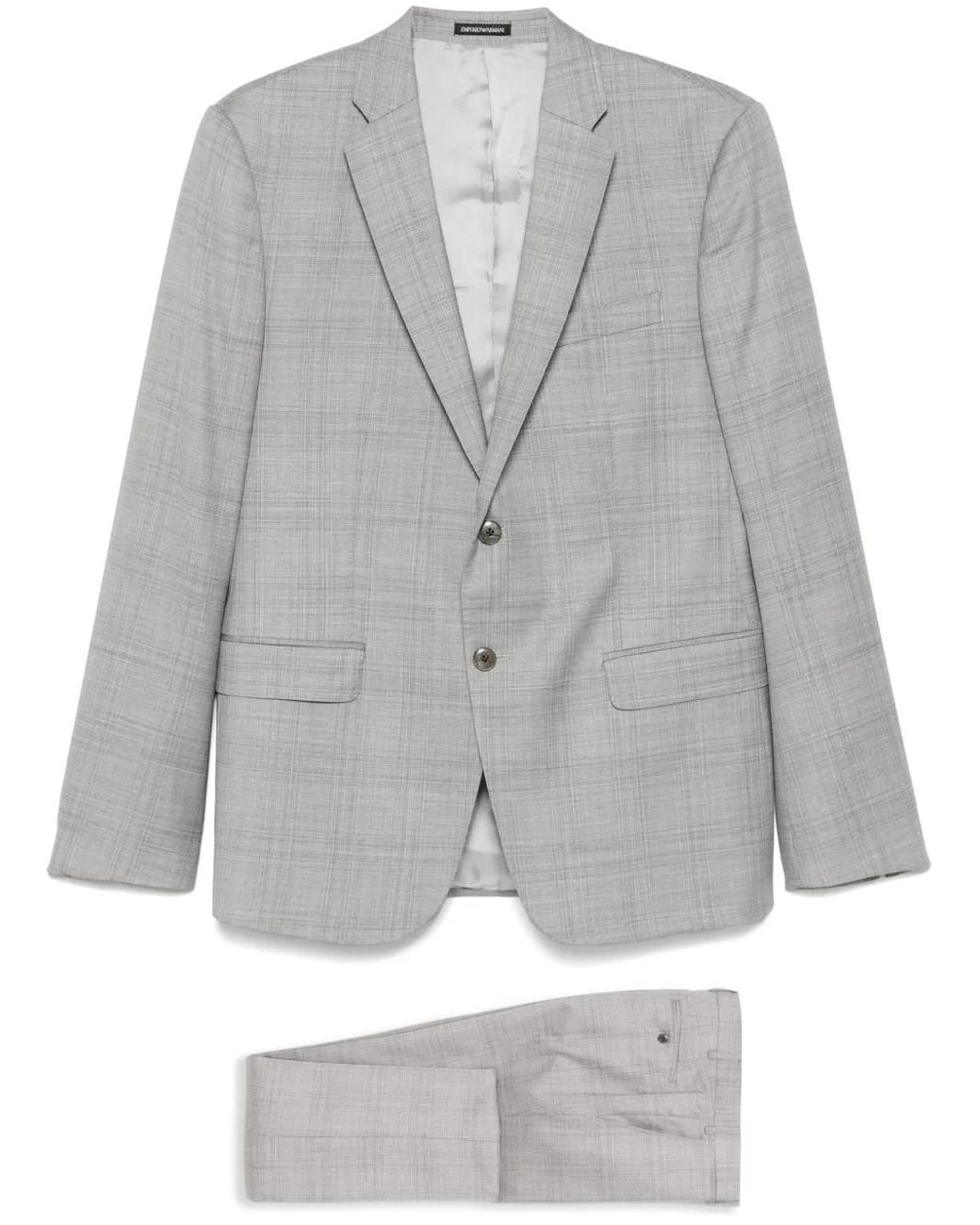 Emporio Armani Gray Virgin Wool Suit for men
