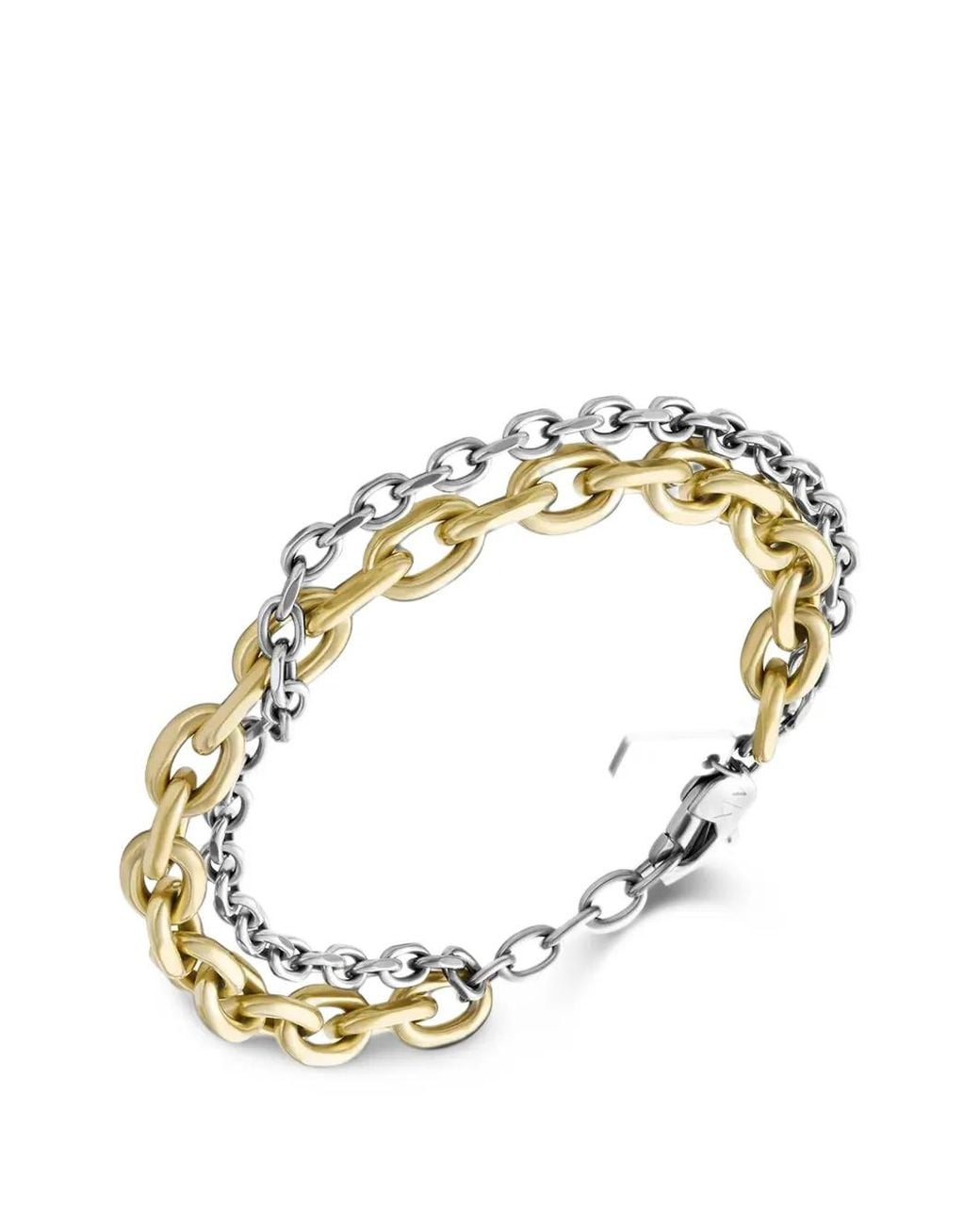 ARMANI EXCHANGE Metallic Two-Tone Layered-Chain Bracelet for men