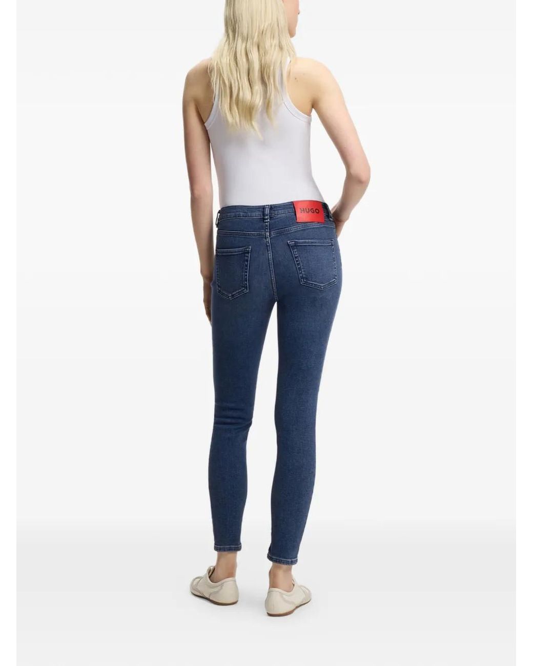 HUGO Blue Logo-Patch Skinny Jeans