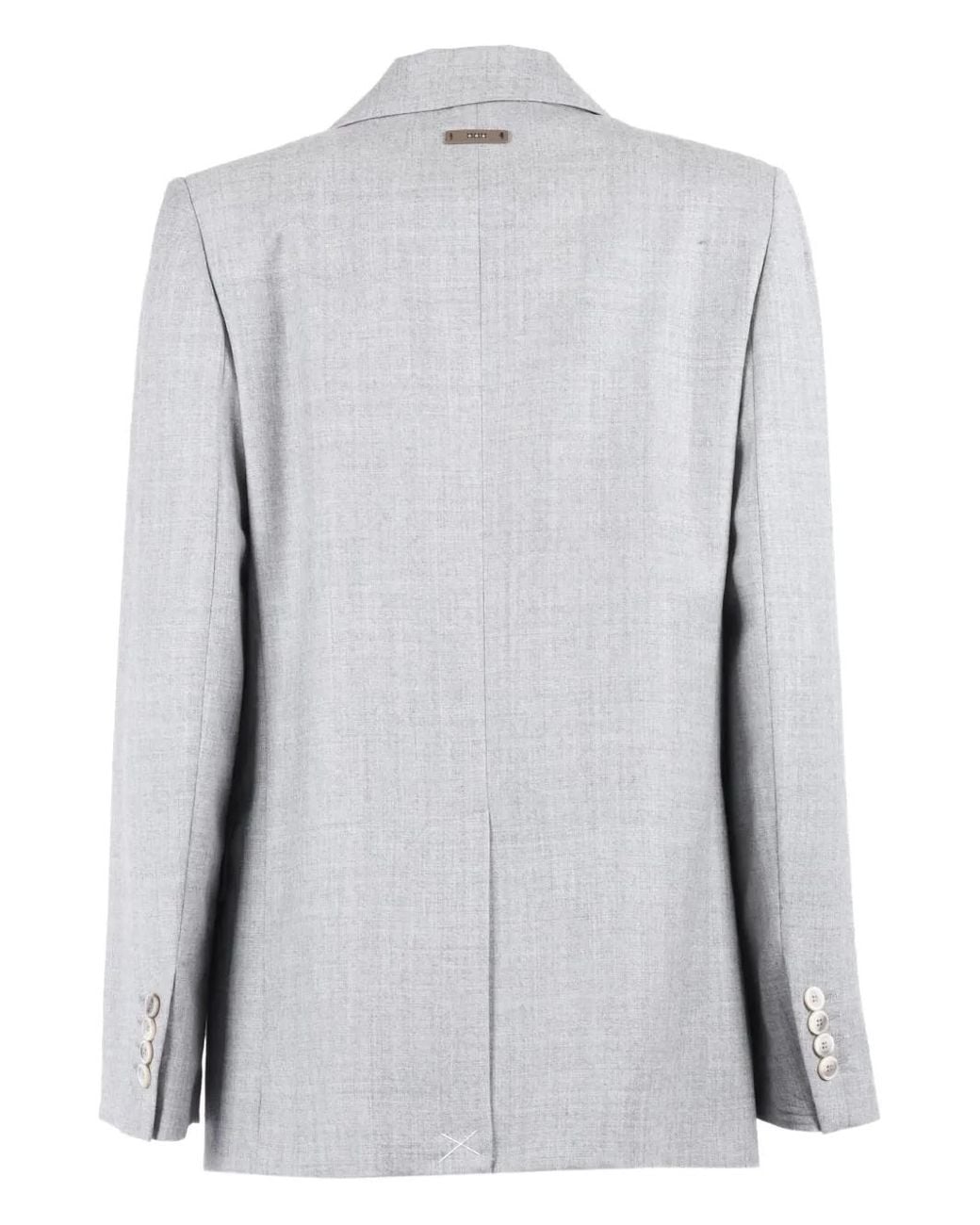 Peserico Gray Single-Button Jacket