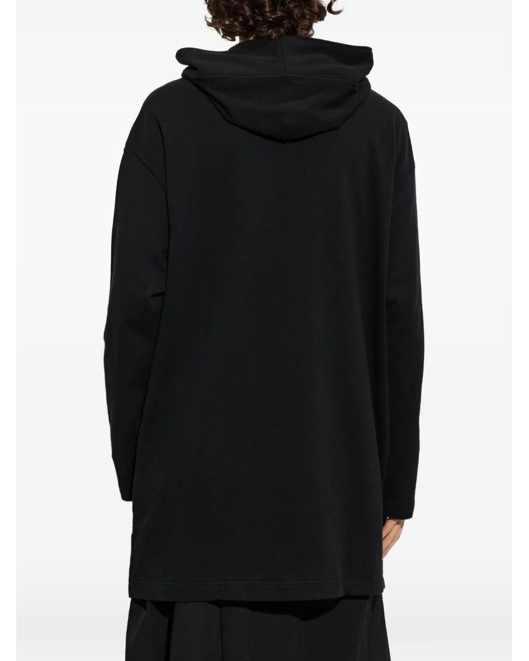 Yohji Yamamoto Black Button-Up Hooded Cardigan for men