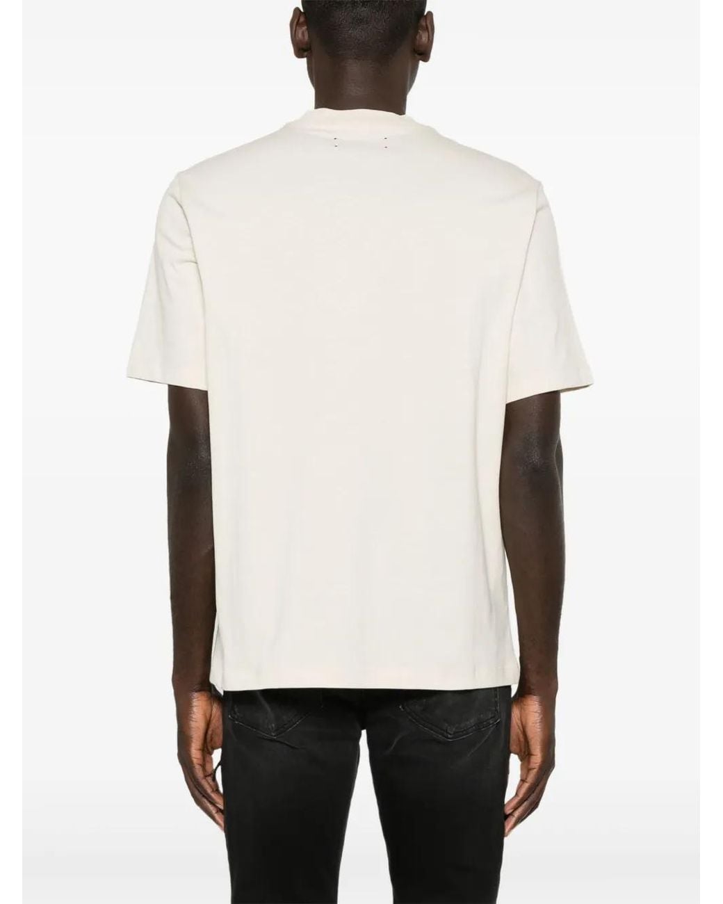 Amiri Pink Staggered Logo T-Shirt for men