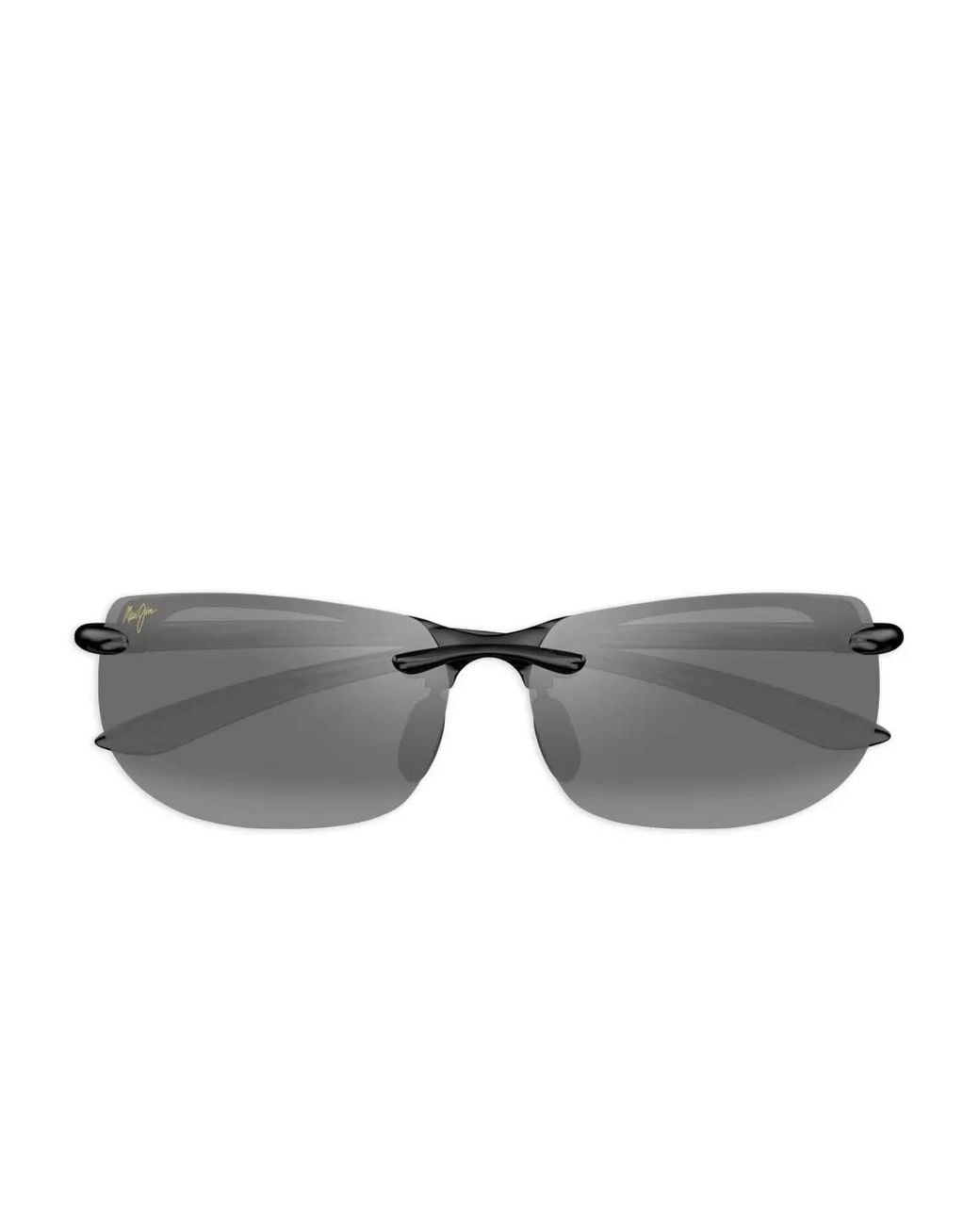 Maui Jim Gray Rimless Curved Sunglasses