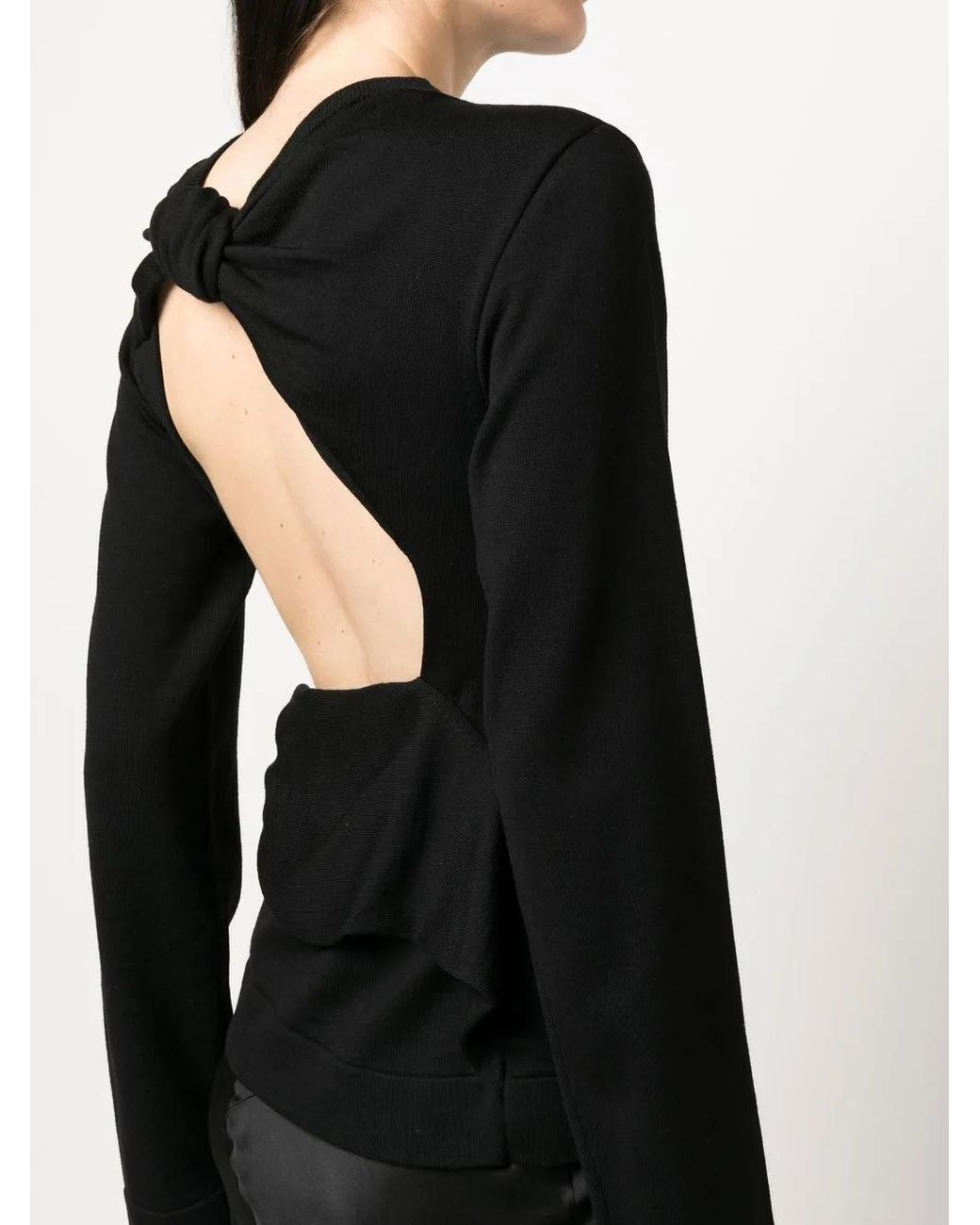 Jil Sander Black Open-Back Detail Knit Jumper