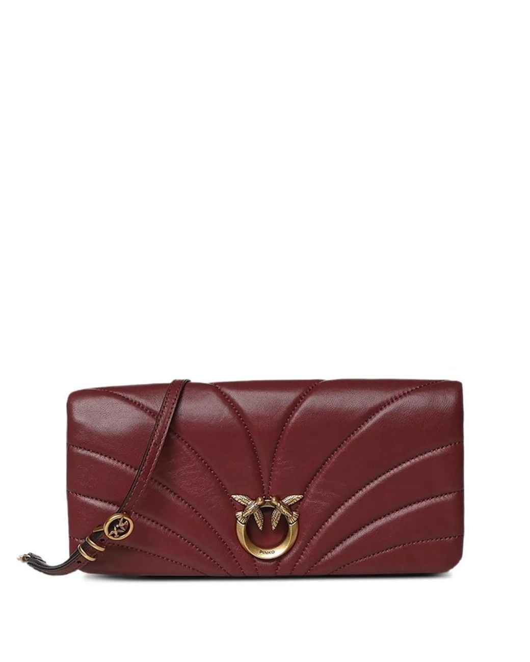 Pinko Purple Love Birds Quilted Shoulder Bag
