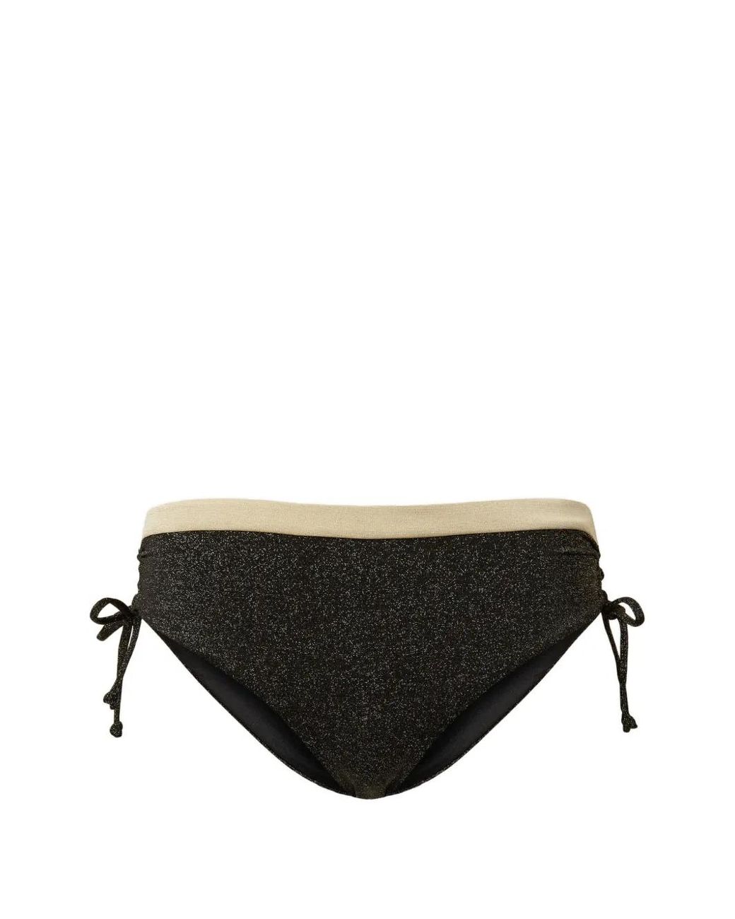Twinset Black Bas De Bikini Bicolore Avec Lurex