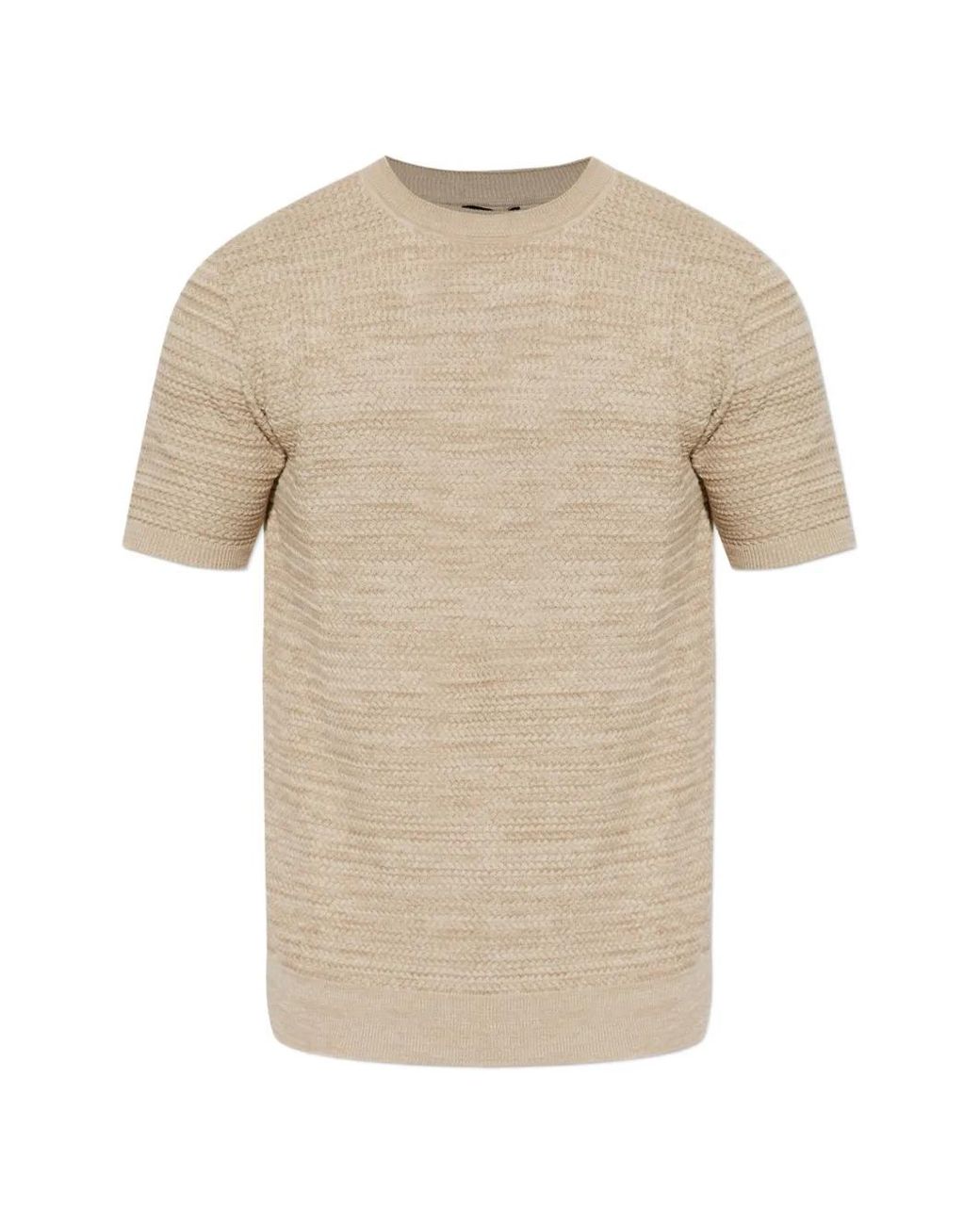 Etro Natural Textured Pegasus-Patch T-Shirt for men