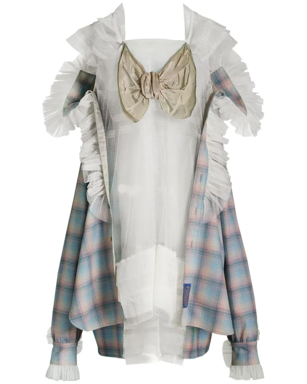 Maison Margiela Blue X Pendleton Wool Tulle Shirt