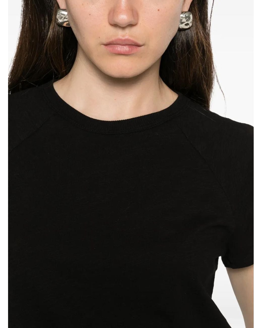 Bobi Black Raglan Cap-Sleeve T-Shirt