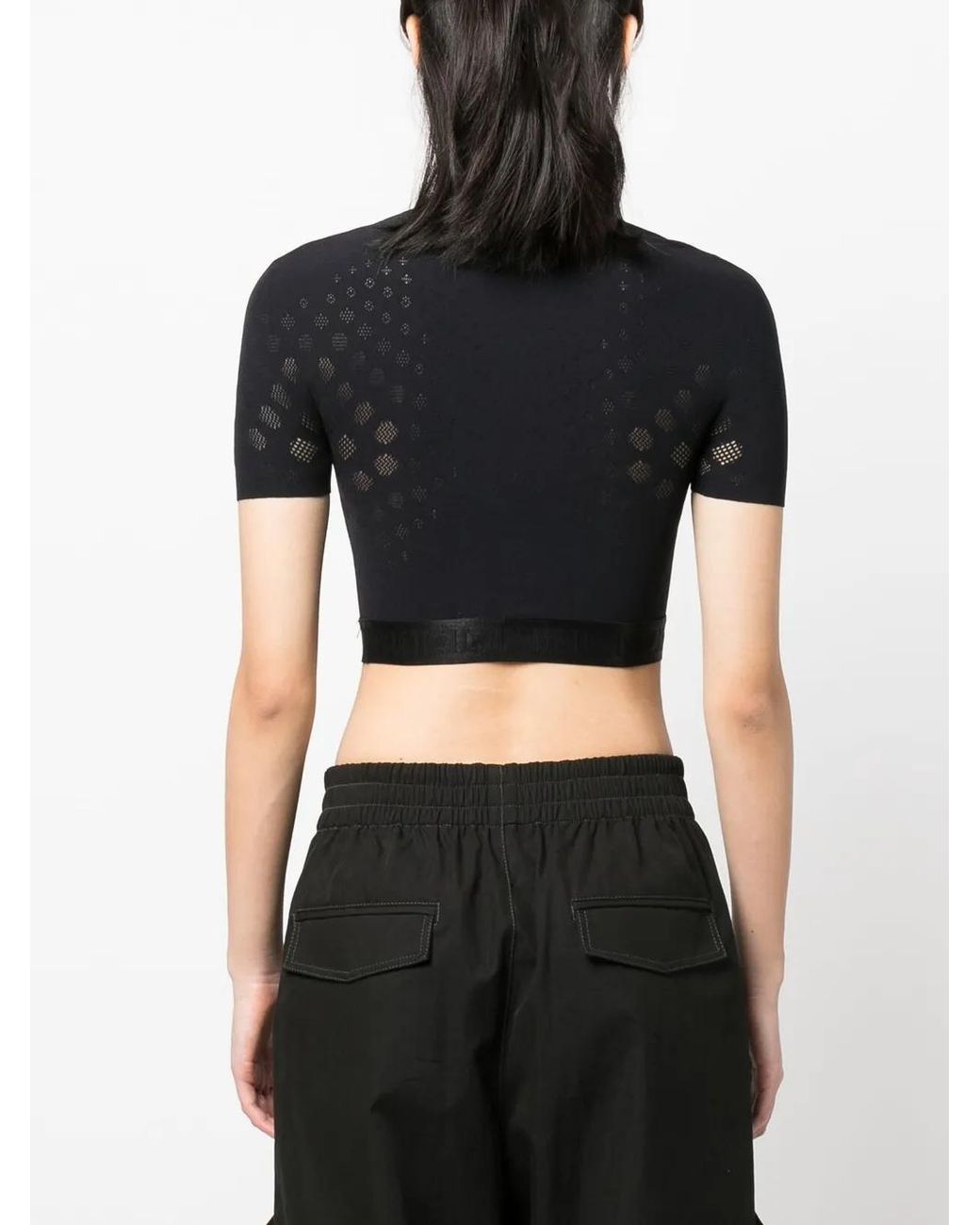 Wolford Black Semi-Sheer Cropped Top