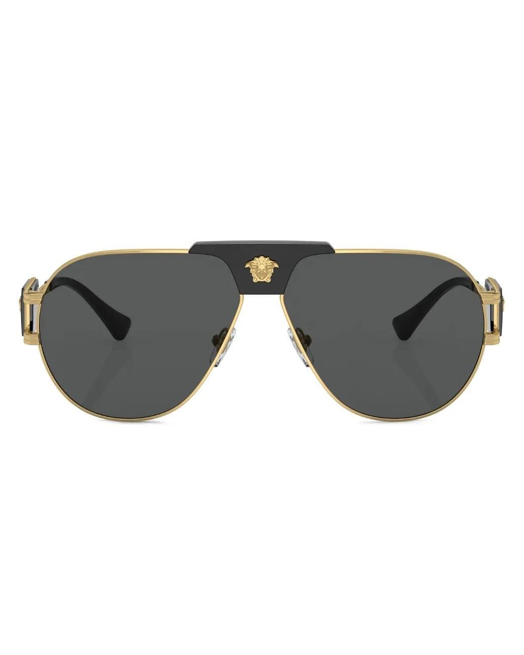 Versace Gray Pilot-Frame Sunglasses for men