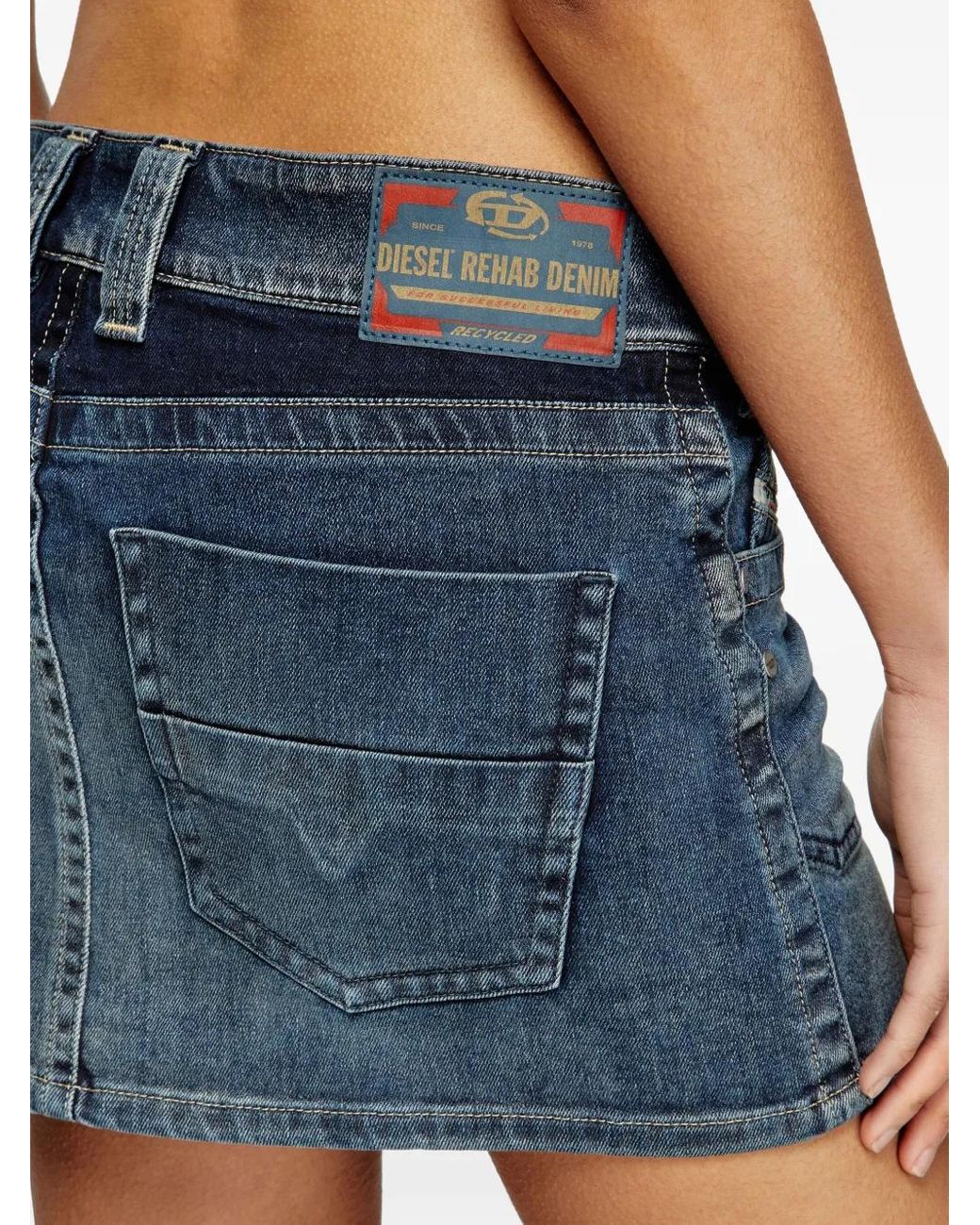 DIESEL Blue De-Rago-Re Mini Skirt