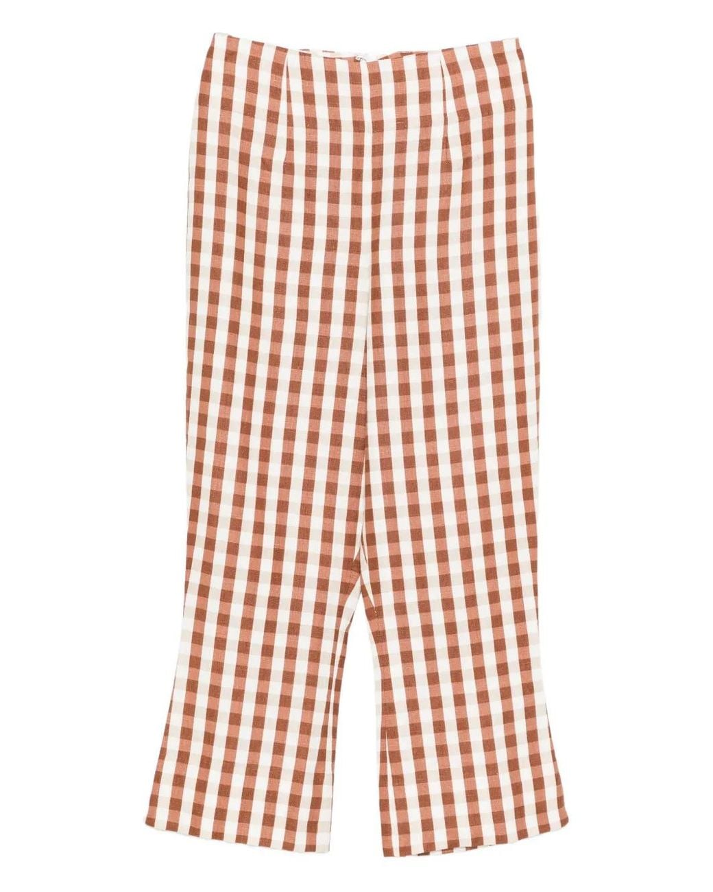 Faithfull The Brand Red Gingham Pattern Trousers