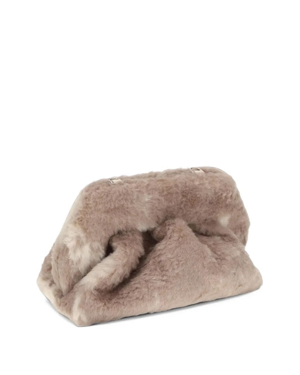 THEMOIRÈ Natural Medium Bios Faux-Fur Clutch Bag