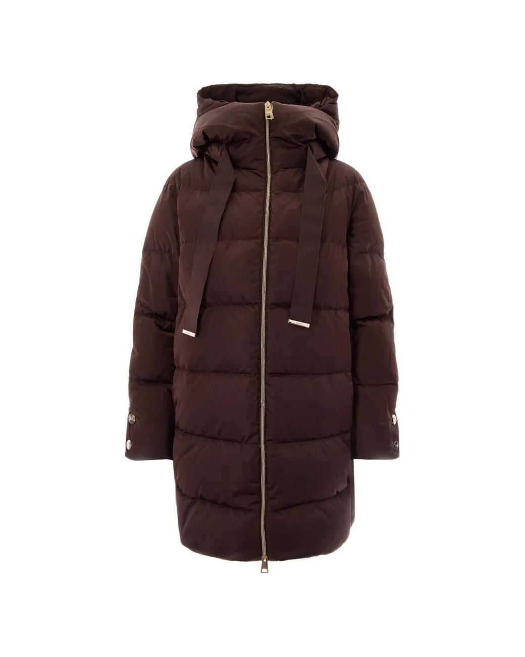 Herno Brown Quilted Hooded Jacket