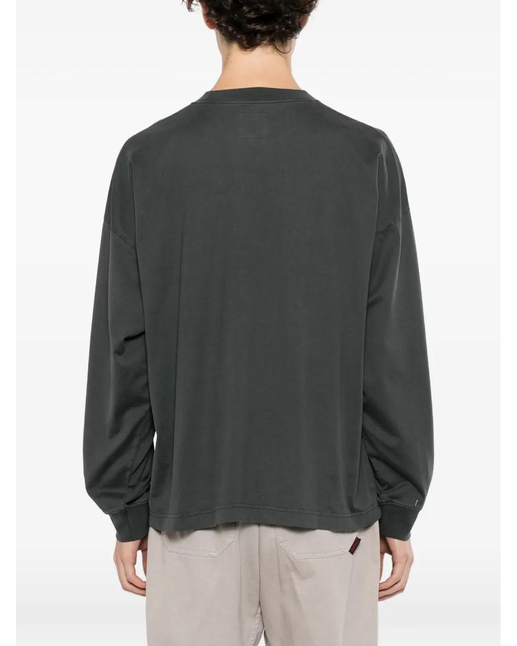 SPORT b. by agnès b. Green Logo-Embroidered Long-Sleeve T-Shirt for men