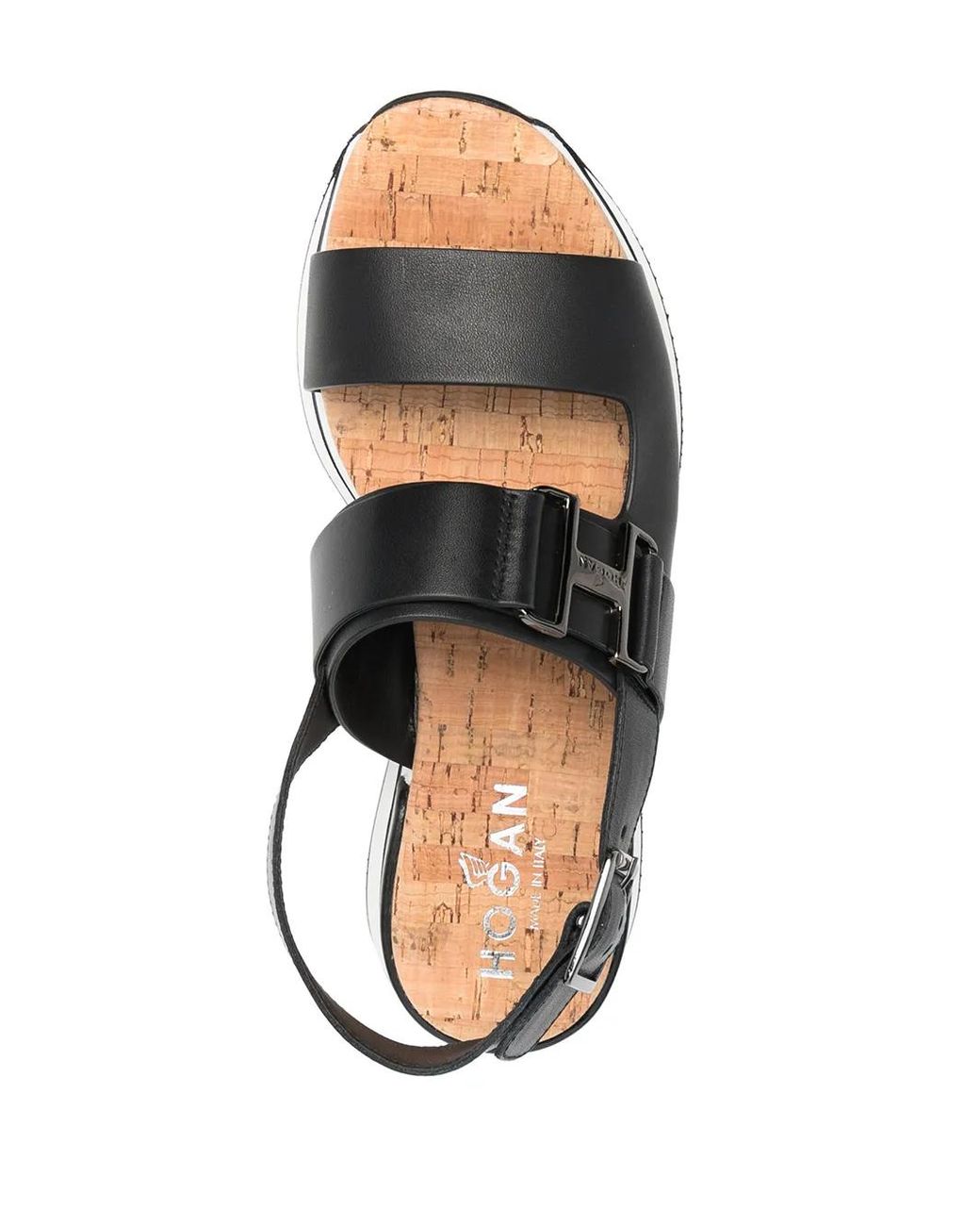 Hogan White Flatform Sandals