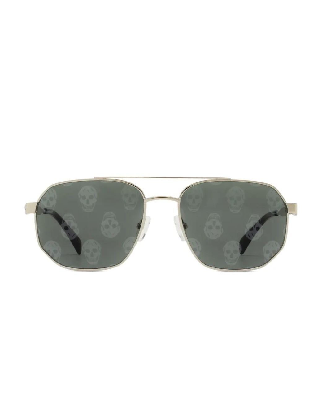McQueen Metallic Floating Skull Metal Caravan Sunglasses for men