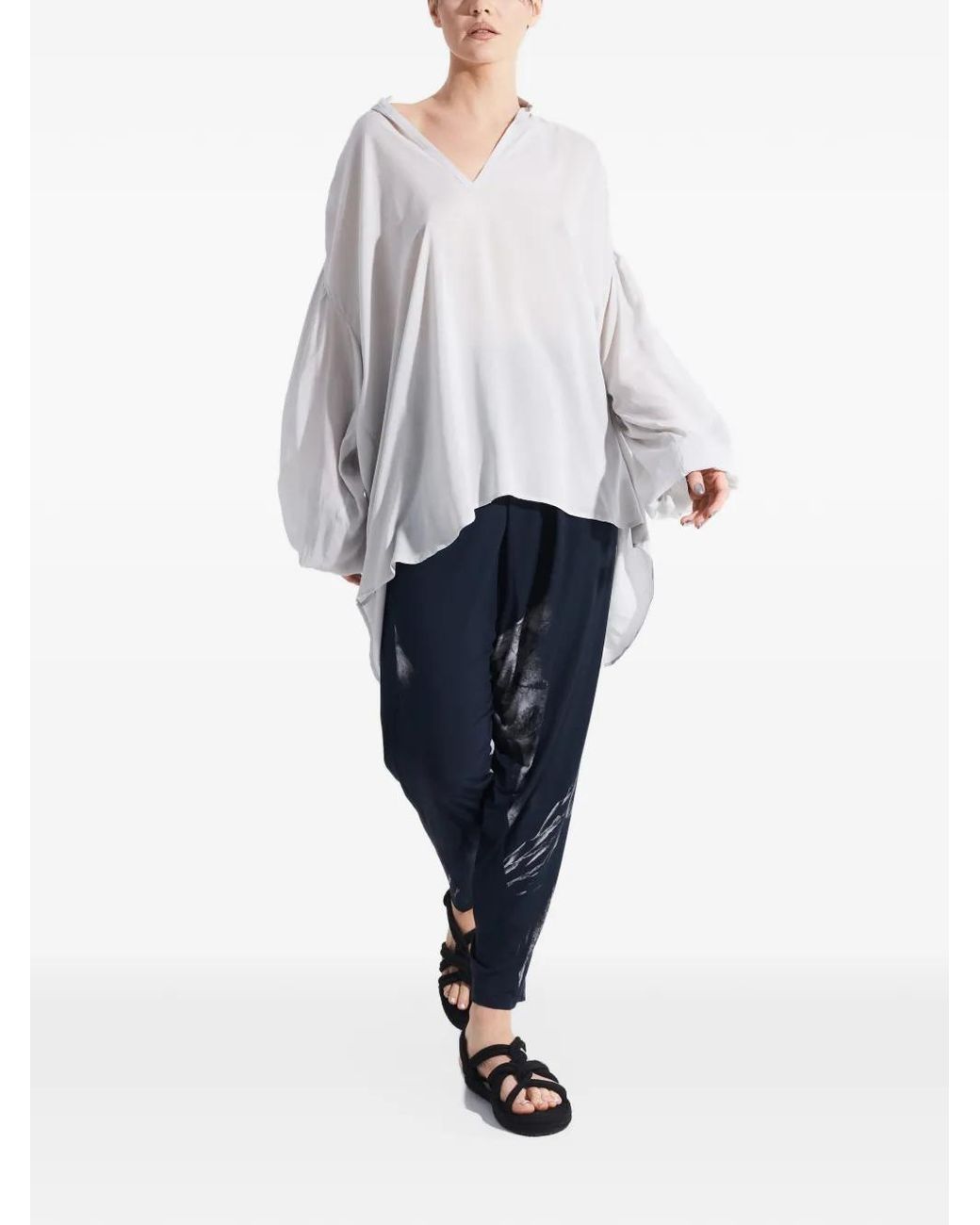 Tessitura White The Folds Oversized Shirt