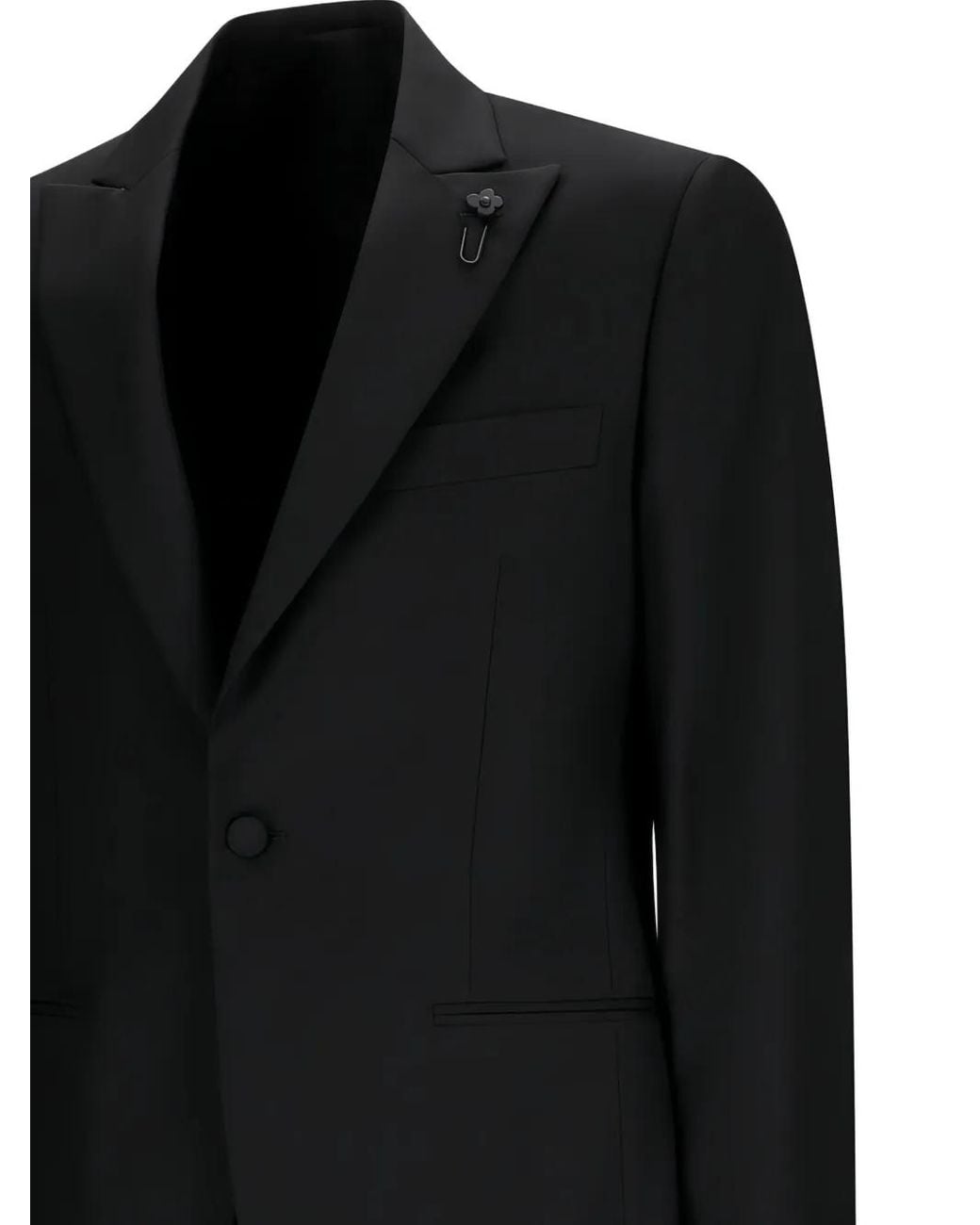 Lardini Black Cotton Single-Button Suit for men