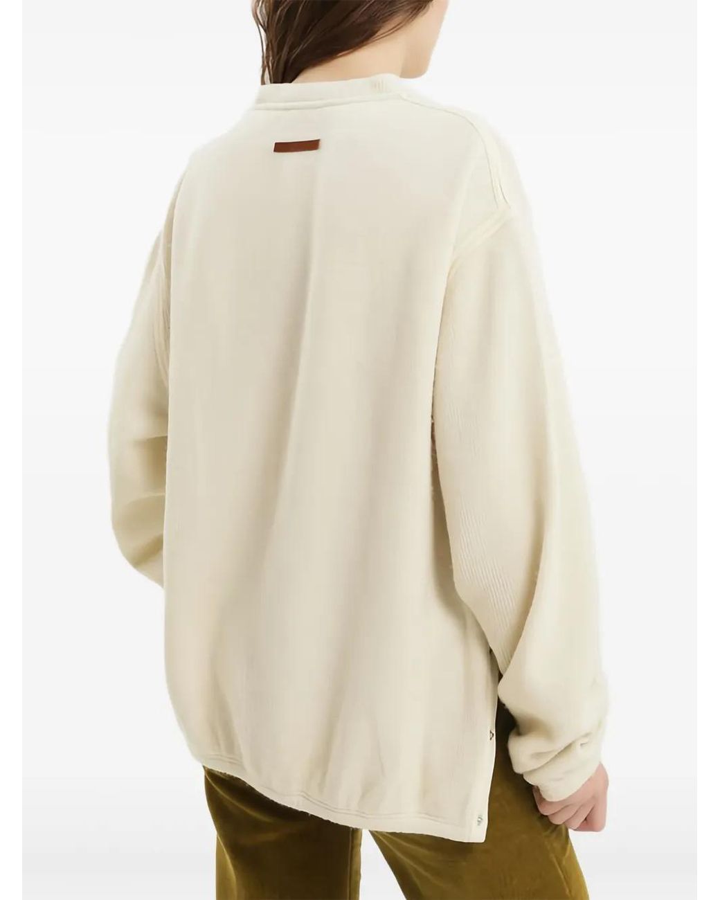 1989 STUDIO Natural Crew-Neck Press-Button Sweatshirt