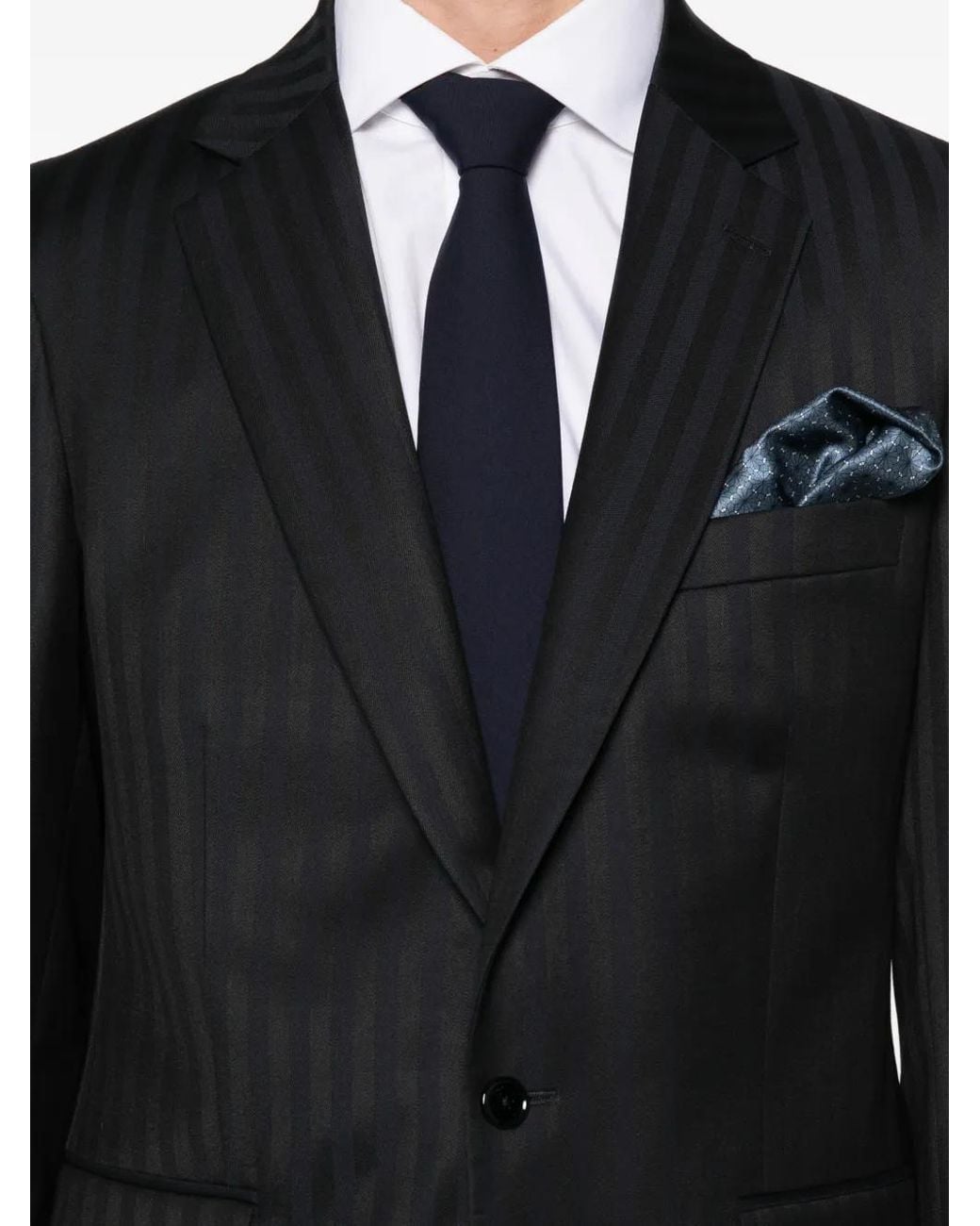 Fursac Black Double-Breasted Cotton Suit for men
