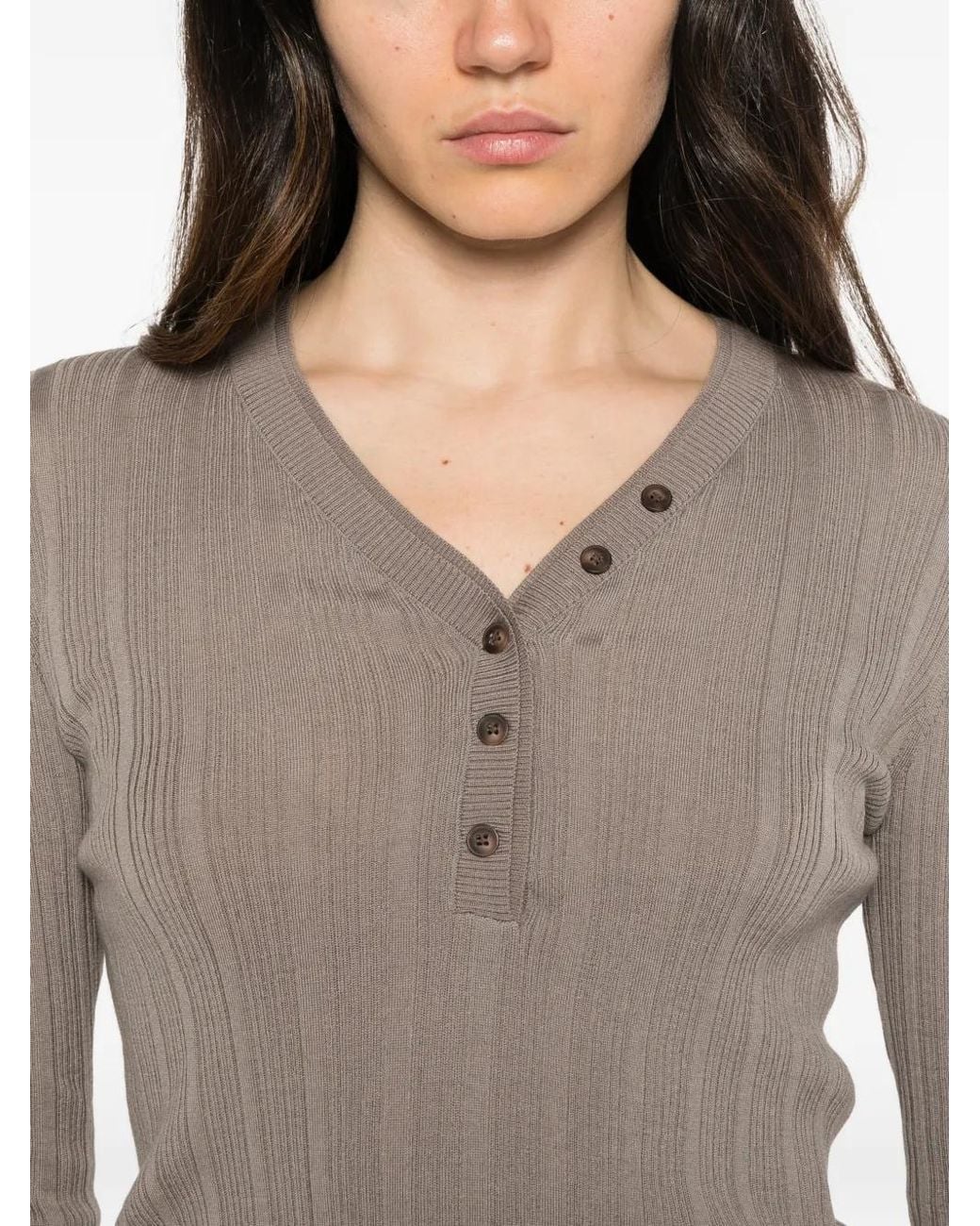 IVORY PARIS Gray Pull Vera En Maille Côtelée