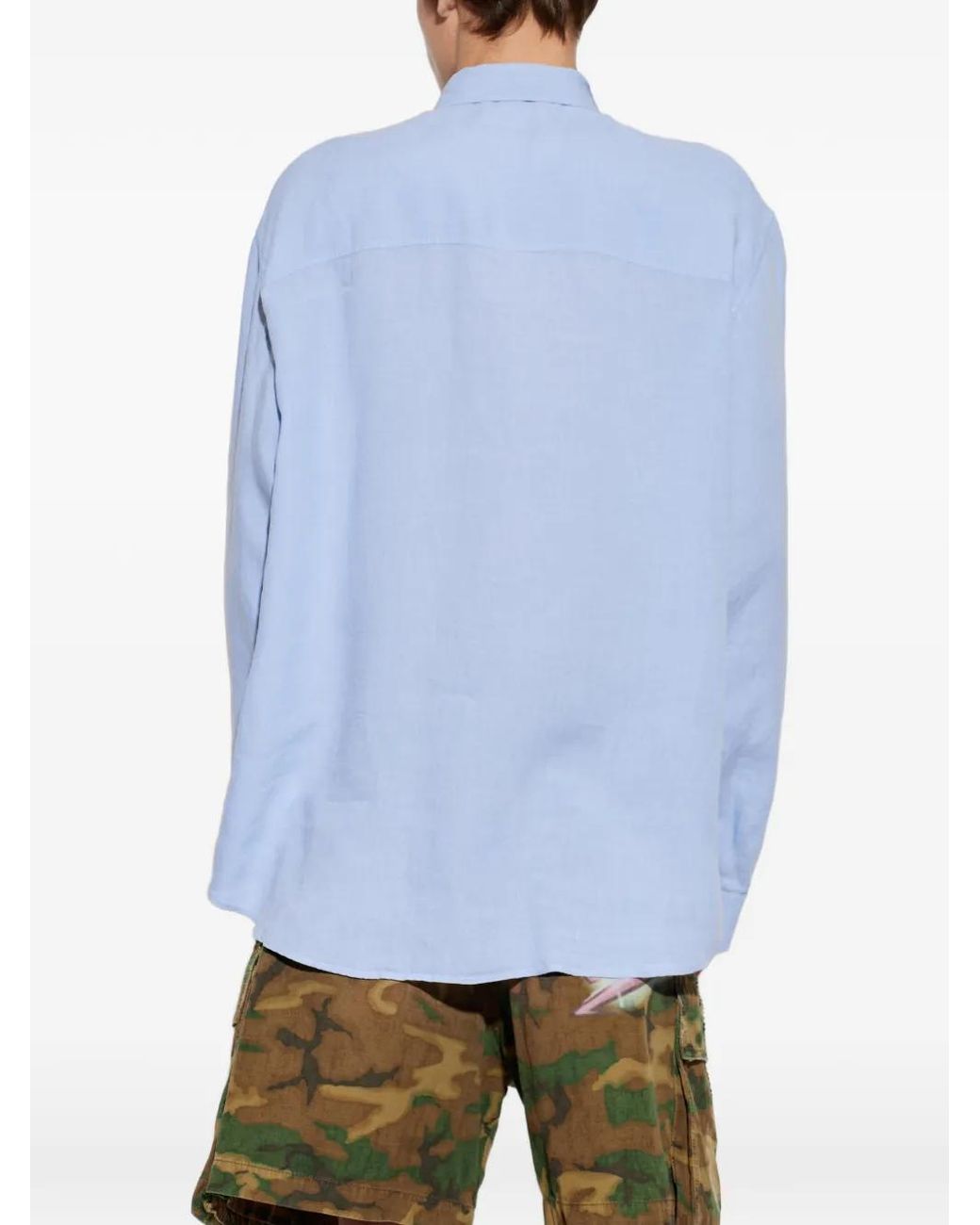 DSquared² Blue Long-Sleeve Buttoned Shirt for men