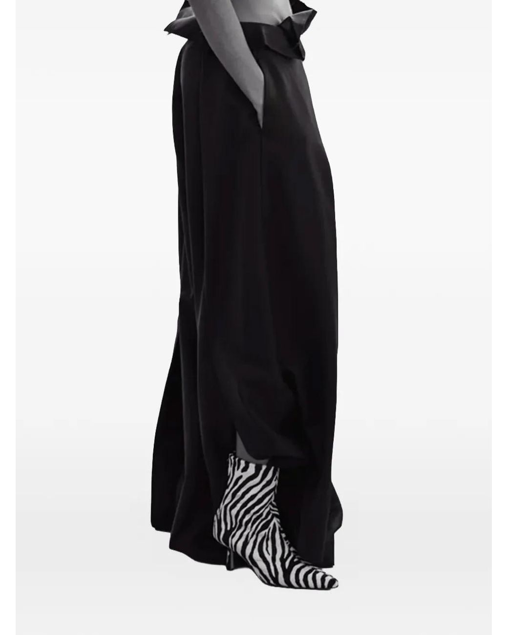 STUDIO AMELIA Black Petra Zebra-Print Ankle Boots