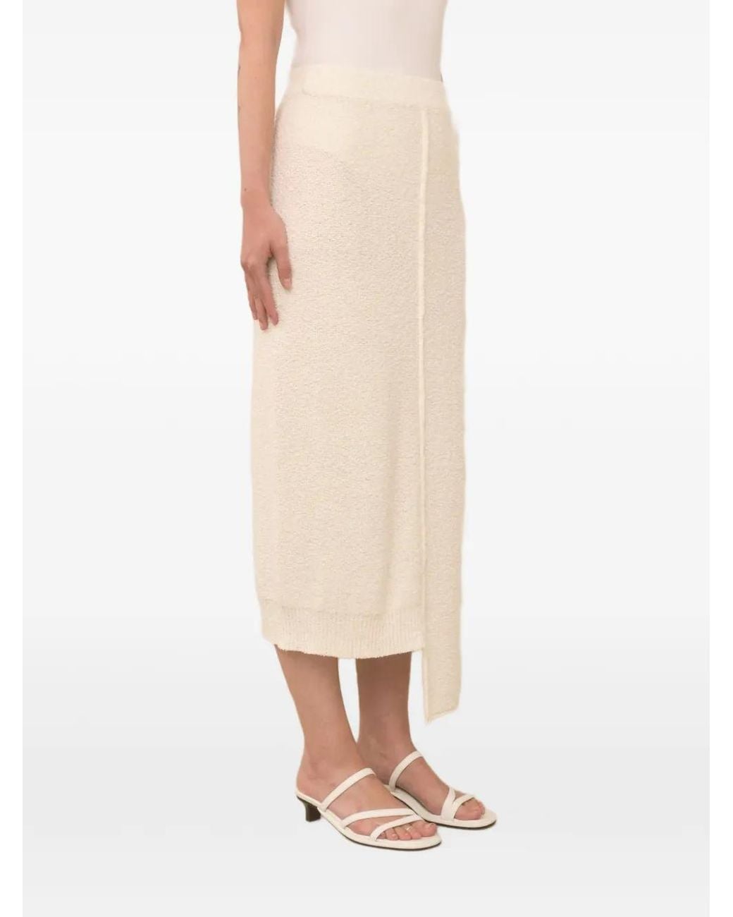 Lauren Manoogian White Knitted Asymmetric Skirt