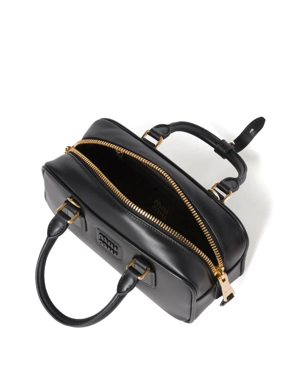 Miu Miu Black Arcadie Nappa Leather Bag