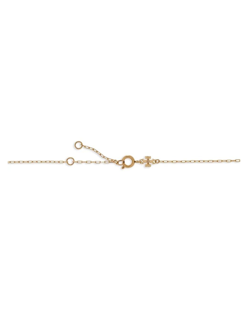 Tory Burch White Forget Me Not Pavé Necklace