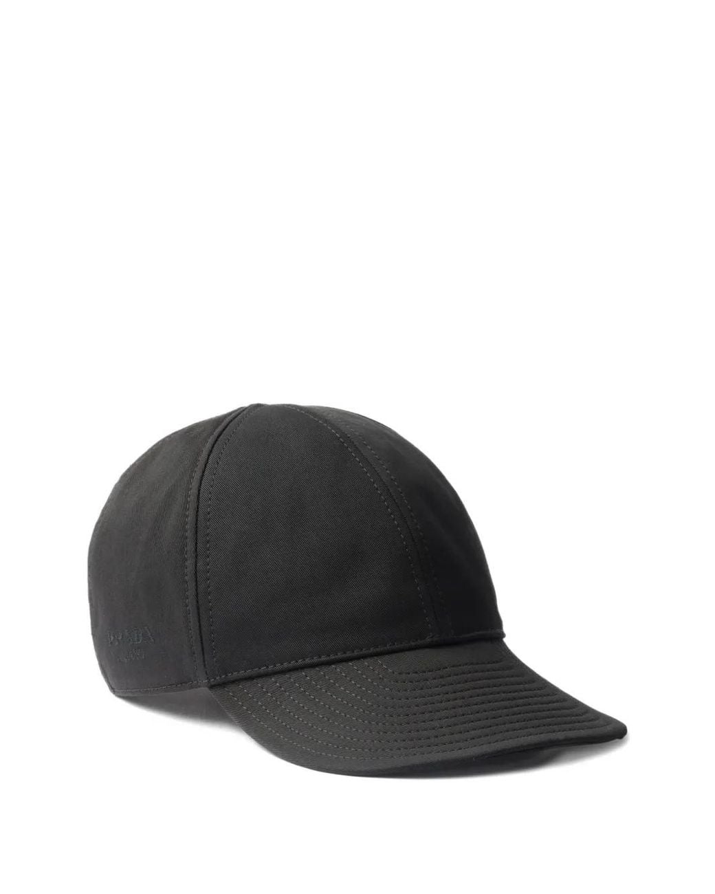 Prada Black Cotton Baseball Cap for men