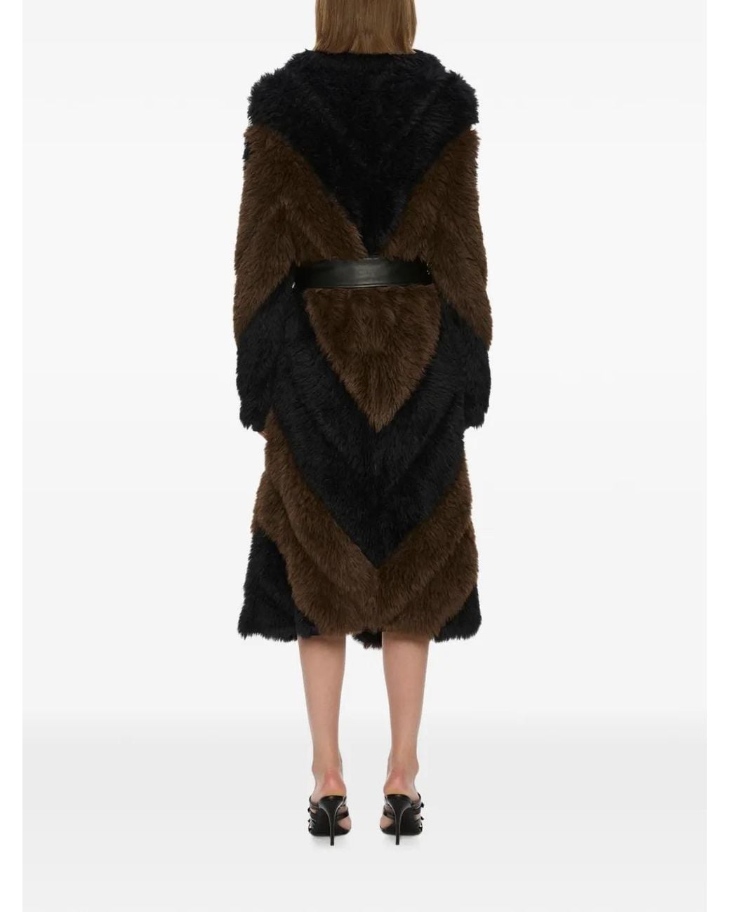 Christopher Esber Black Chevron Belted Coat