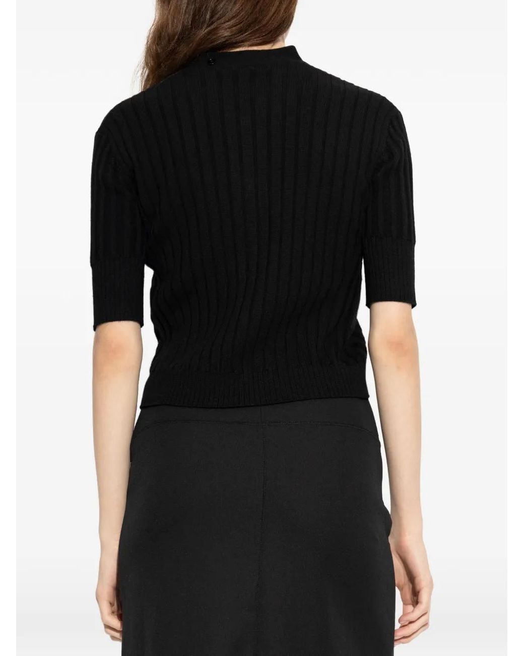 IRO Black Button Ribbed Sweater