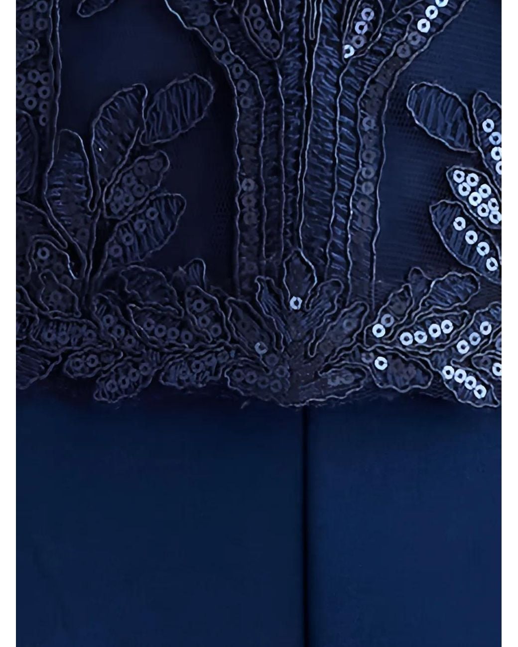 Tadashi Shoji Blue Sequin Lace Jumpsuit