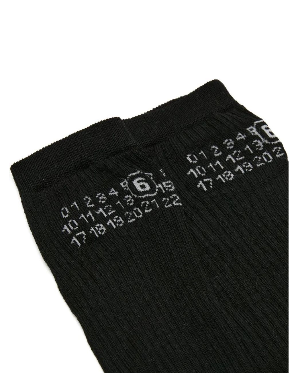 MM6 by Maison Margiela Black Knee-High Socks
